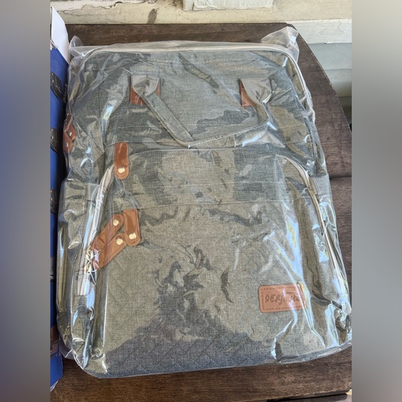 Portable Diaper Bag Backpack Multi-functional Still Sealed In Bag Unopened Grey - Picture 5 of 10